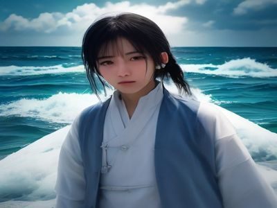 海鲜内容编辑陈海蓝，身着专业厨师服，在明亮的测试厨房中整理皮皮虾食材，表情专注认真